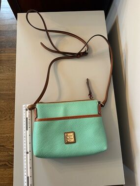 Dooney & Bourke Mint Green Crossbody with Brown Trim